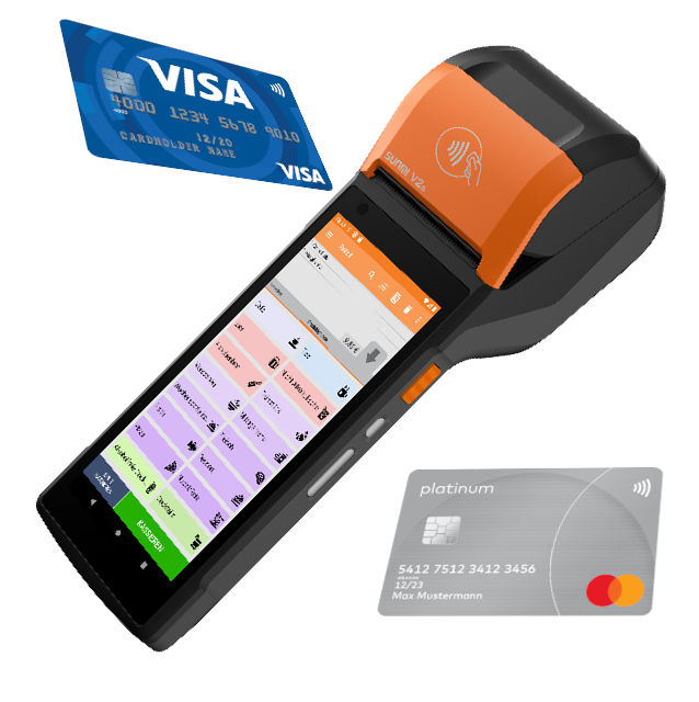 Kassensystem - Bezahlung mit Visa oder Mastercard
